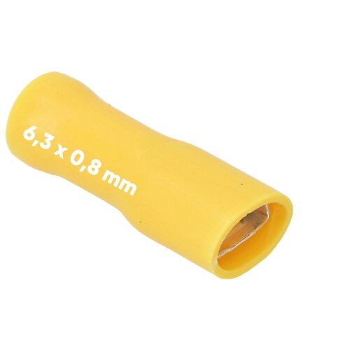 Kalitec FHVG638 platte stekkerdoos 6,3x0,8 geel 4-6mm² volledig geïsoleerd / FV09