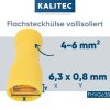 Kalitec FHVG638 platte stekkerdoos 6,3x0,8 geel 4-6mm² volledig geïsoleerd / FV09