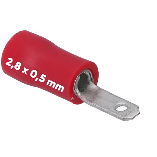 Kalitec FSR285 Flachstecker 2,8x0,5mm rot 0,5-1,5mm² teilisoliert