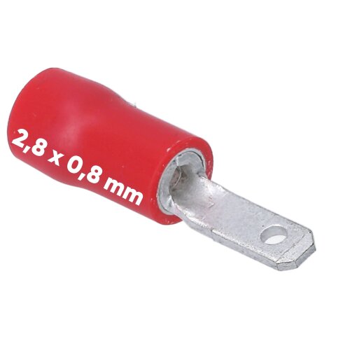 Kalitec FSR288 plakanais savienotājs 2.8x0.8mm sarkans 0.5-1.5mm² daļēji izolēts