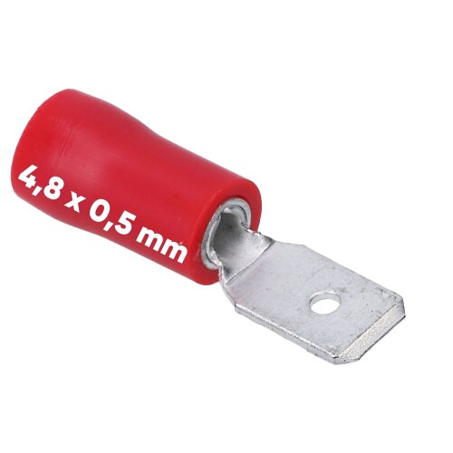 Kalitec FSR485 ploščati konektor 4,8x0,5 mm rdeč 0,5-1,5 mm² delno izoliran