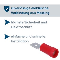Kalitec FSR485 ploščati konektor 4,8x0,5 mm rdeč 0,5-1,5 mm² delno izoliran
