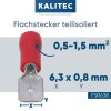 Επίπεδος σύνδεσμος Kalitec FSR638 6,3x0,8 mm κόκκινος 0,5-1,5 mm² μερικώς μονωμένος / FS05