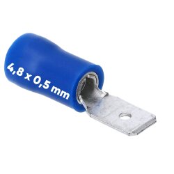 Kalitec FSB485 Flachstecker 4,8x0,5mm blau 1,5-2,5mm² teilisoliert