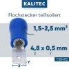 Kalitec FSB485 Flachstecker 4,8x0,5mm blau 1,5-2,5mm² teilisoliert
