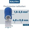Kalitec FSB488 フラット コネクタ 4.8x0.8mm 青 1.5-2.5mm² 部分絶縁 / FS09