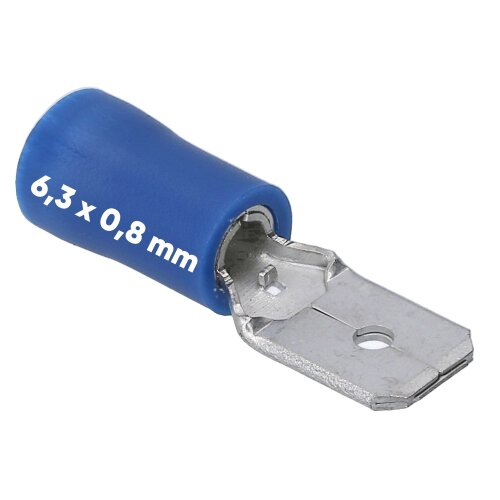 Złącze płaskie Kalitec FSB638 6,3x0,8mm niebieskie 1,5-2,5mm² częściowo izolowane / FS10