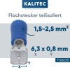 Złącze płaskie Kalitec FSB638 6,3x0,8mm niebieskie 1,5-2,5mm² częściowo izolowane / FS10