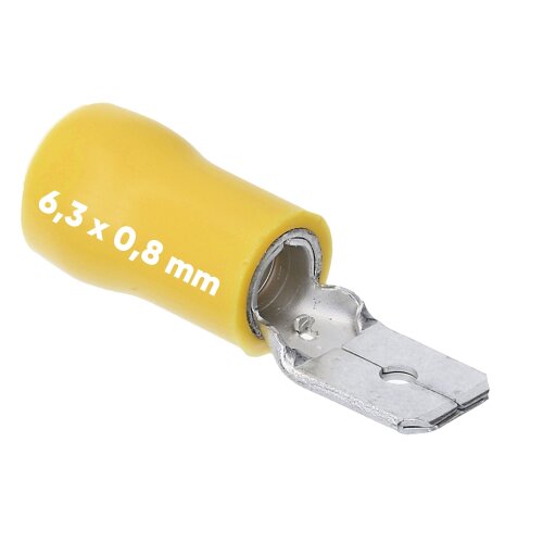 Kalitec FSG638 Flachstecker 6,3x0,8mm gelb 4-6mm²  teilisoliert
