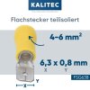 Kalitec FSG638 Flachstecker 6,3x0,8mm gelb 4-6mm²  teilisoliert