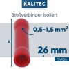 Kalitec SVR26 tupý konektor izolovaný PVC 0,5-1,5 mm² červený