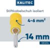 Kalitec SKG14 Stiftkabelschuh 4-6 mm² isoliert 14mm gelb