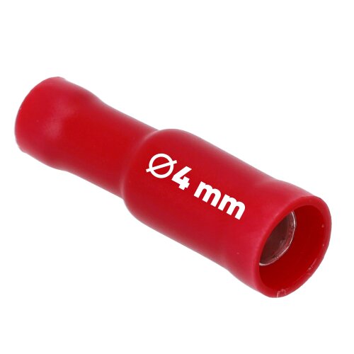 Kalitec RHVR4 tomada redonda 4mm vermelha totalmente isolada / RV01