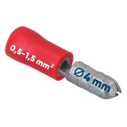 Kalitec RSR4 Rundstecker Stift 4mm rot teilisoliert