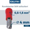 Kalitec RSR4 Rundstecker Stift 4mm rot teilisoliert