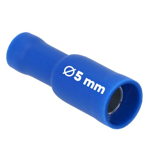 Kalitec RHVB5 στρογγυλή πρίζα 5mm μπλε πλήρως μονωμένη / RV02