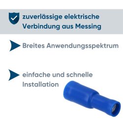 Kalitec RHVB5 στρογγυλή πρίζα 5mm μπλε πλήρως μονωμένη / RV02