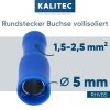 Kalitec RHVB5 στρογγυλή πρίζα 5mm μπλε πλήρως μονωμένη / RV02