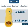 Kalitec RHVG5 Rundstecker Buchse 5mm gelb vollisoliert