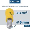Kalitec RSG5 Rundstecker Stift 5mm gelb teilisoliert