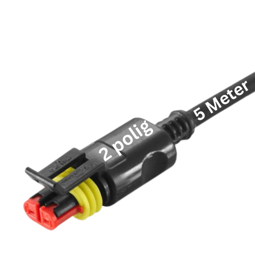 Soquete Super Seal de 2 polos; 5m PUR 2x0,75mm2