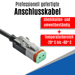 Deutsch DT06-2S 2 polig mit angespritztem 10 m PUR Kabel...