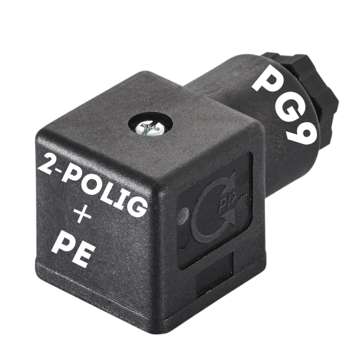 Ventilstecker 3 polig GDA3090S61 Bauform A Ventilsteckverbinder PG9 Stecker 2-polig+PE schwarz 700286
