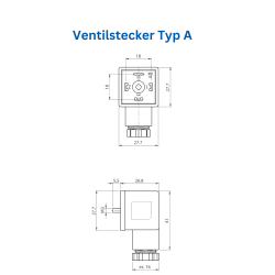 Ventilstecker 3 polig GDA3090S61 Bauform A Ventilsteckverbinder PG9 Stecker 2-polig+PE schwarz 700286