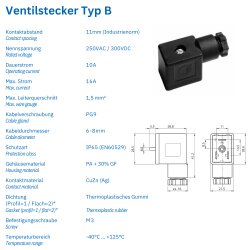Ventilstecker Bauform B GIB3090S61 Ventilsteckverbinder 3...