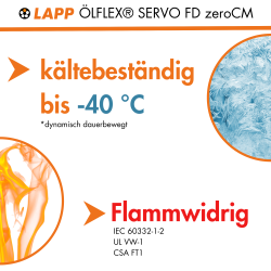 Lapp1023472 ÖLFLEX® SERVO FD zeroCM motora savienojuma kabelis 3X4+1G2.5
