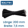 Kalitec kablo bağları 200x7.6 siyah 100lü set
