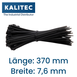 Kalitec kablo bağı 370x7.6 siyah 100lü set