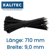 Opaski kablowe Kalitec 710x9,0 czarne, zestaw 100 sztuk