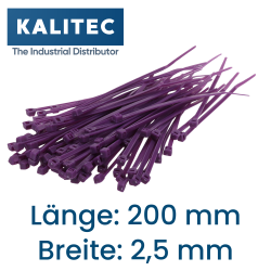 Kalitec Kabelbinder 200x2,5 Lila 100er Set