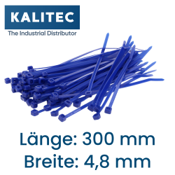 Kalitec kablo bağları 300x4.8 mavi 100lü set