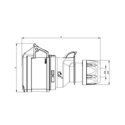 PCE 213-6 CEE-koppeling 16A 3p 6h IP44/IP54 SHARK