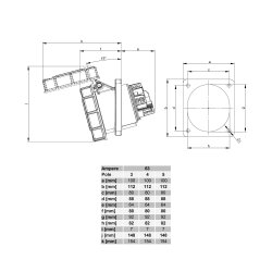 PCE 435-6 CEE Toma de superficie inclinada (100x112) 63A 5p 6h IP67 POWER TWIST