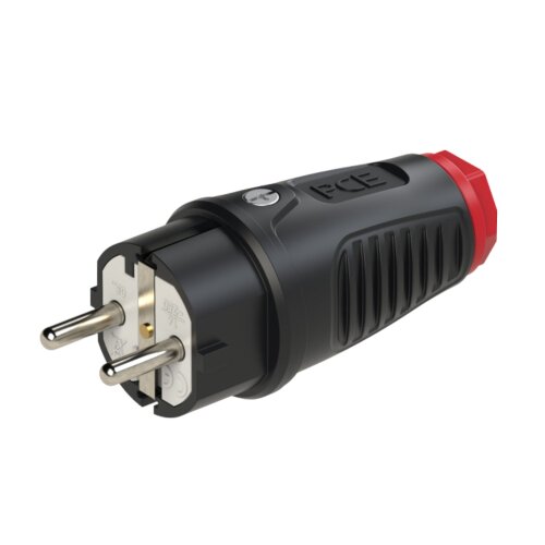 PCE 0511-sr Taurus2 gumová zástrčka nat IP54 (čierna/červená)