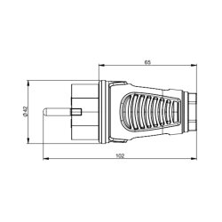 PCE 0512-sr Taurus2 tapón de goma maciza nat IP54 (negro/rojo)