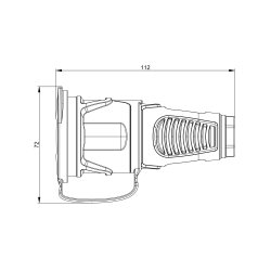 PCE 2511-sr Taurus2 gumijas savienojums DB nat IP54 (melns/sarkans)