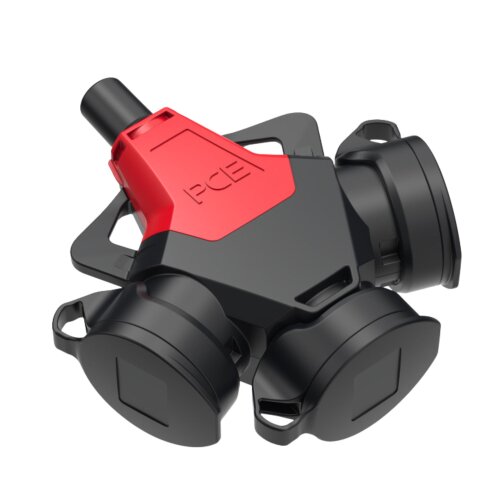 PCE 253722-sr5 3-smerna spojka Taurus2 polna guma s pokrovom na tečajih nat 5p IP54 rdeča