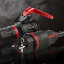 PCE 25711-sr Schutzkontaktkupplung DB nat IP54 rot Serie...