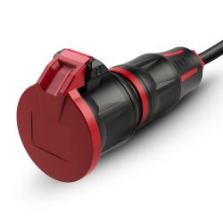 PCE 25732-sr Защитная контактная муфта KD nat LED IP54 красная серия TopTaurus2