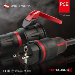 PCE 25732-sr Защитная контактная муфта KD nat LED IP54 красная серия TopTaurus2