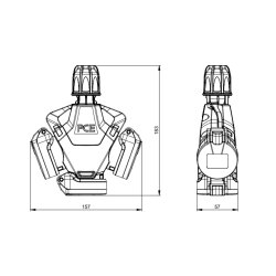 PCE 253842-sr 3-cestná spojka TopTaurus2 pevná guma s výklopným krytom nat LED IP54 červená