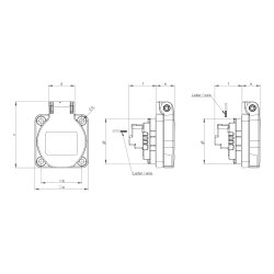 PCE 105-0b προστατευτική επαφή επαφής επιφανειακή υποδοχή 50x50 nat IP54 πίσω (μπλε)