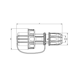 PCE 20051-b Schutzkontaktstecker mit Schutzkappe IP66/68 (blau)