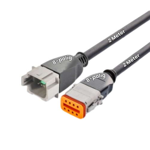 Deutsch DT 922153 Stecker Set 8-polig DT04-8P/DT06-8S mit je 2 m angespritztem Kabel 8x1,5mm²
