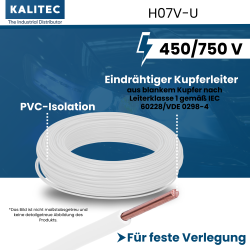 Kalitec H07V-U 1,5 mm² weiß 100m Karton