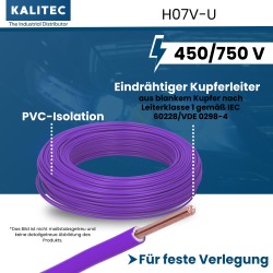 Kalitec H07V-U 1,5 mm² violett 100m Karton